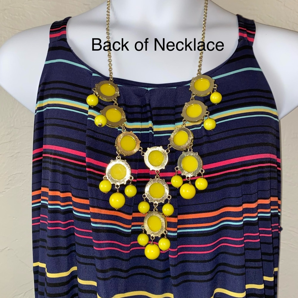 J. Crew Bright Yellow Bubble Statement Bib Necklace - Picture 4 of 8